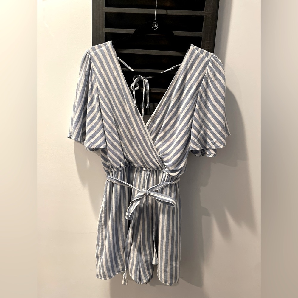 Stripped shorts romper
